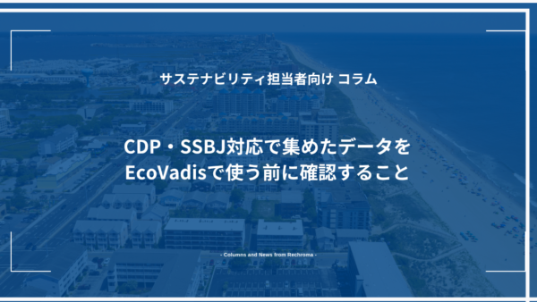 CDP・SSBJ対応で集めたデータをEcoVadisで使う前に確認すること