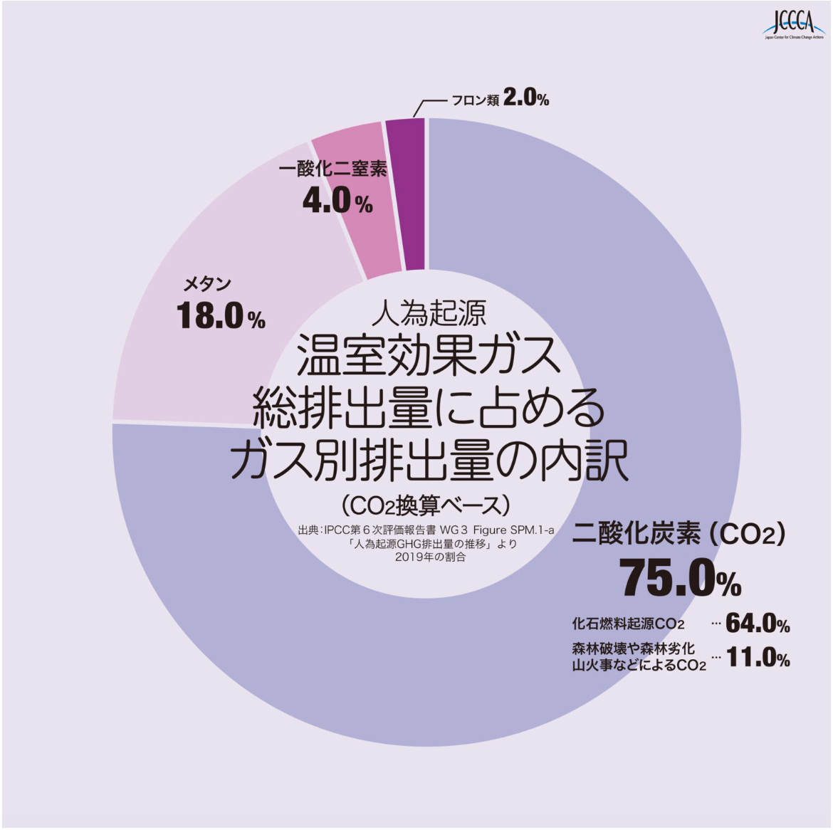温室効果ガス総排出量に占めるガス別排出量