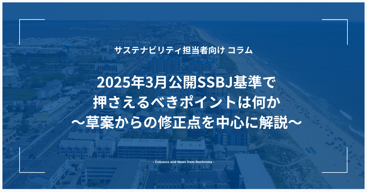 2025年3月公開SSBJ基準で押さえるべきポイントは何か～草案からの修正点を中心に解説～