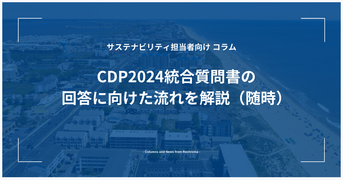 CDP2024統合質問書の回答に向けた流れを解説（随時更新）