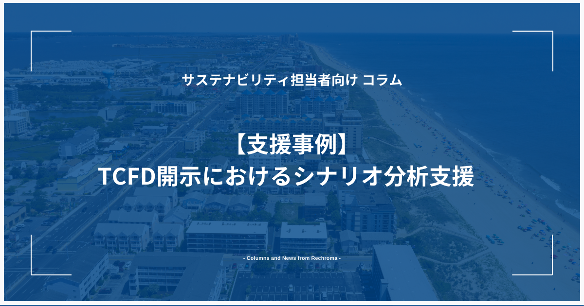 【支援事例】TCFD開示におけるシナリオ分析支援