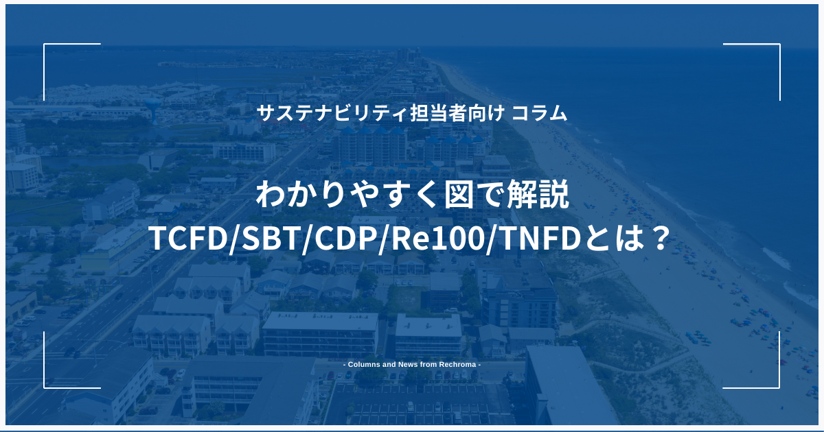 わかりやすく図で解説 TCFD/SBT/CDP/Re100/TNFDとは？